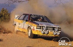 Миккола побеждает на Ралли Португалии 1984 года за рулем Audi quattro A2