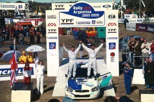 Победители ралли Аргентины 2005 года Nasser Al Attiyah и Chris Patterson (Subaru Impreza (GD) WRX STI)