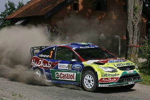 Микко Хирвонен за рулем Ford Focus WRC на ралли Польши