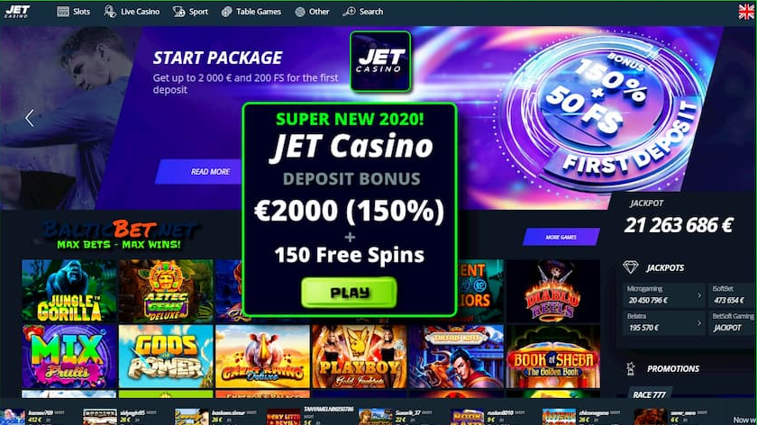 Промокоды и бонусы от казино Casino Jet